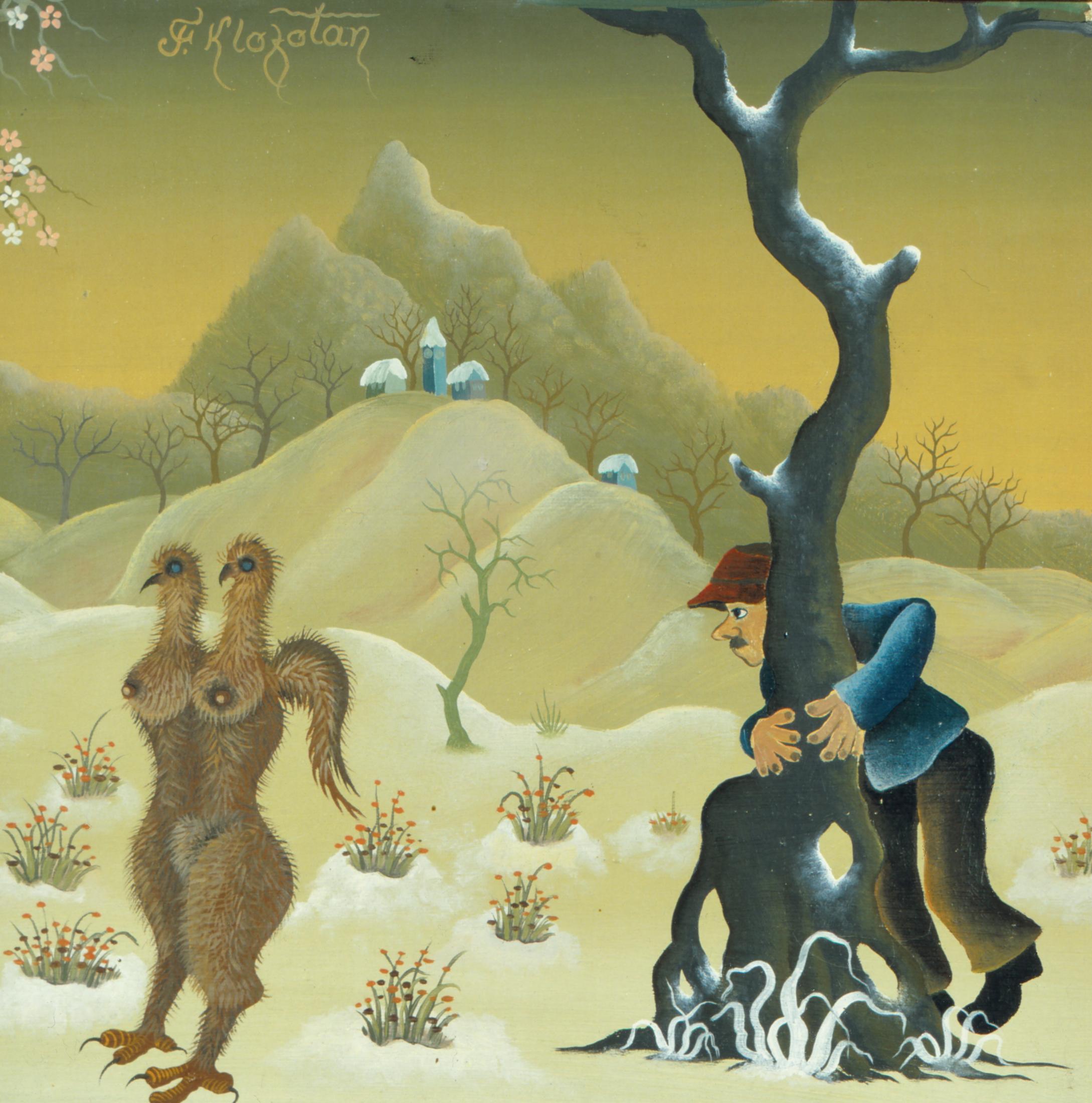 Franjo Klopotan, Die Beobachtung, 2000, Öl auf Novopanplatte