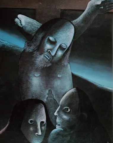 Joze Tisnikar, Gebet, Öl und Tempera auf Leinwand, 1975