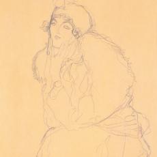 Gustav Klimt, Studie zu einem Damenbildnis, Bleistiftzeichnung, 1915/1917 
